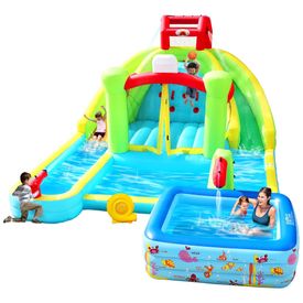 Parque-Aquatico-Inflavel-com-Duplo-Toboga-Castelo-Imagem-0