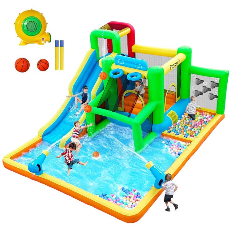 Parque-Aquatico-Inflavel-com-Toboga-de-Agua-Parede-de-Imagem-0