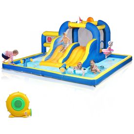 Parque-Aquatico-Inflavel-Ktaxon-com-Toboga-Duplo-Piscina-Imagem-0
