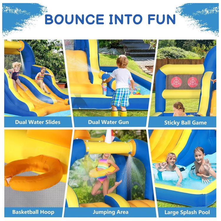 Parque-Aquatico-Inflavel-Ktaxon-com-Toboga-Duplo-Piscina-Imagem-3