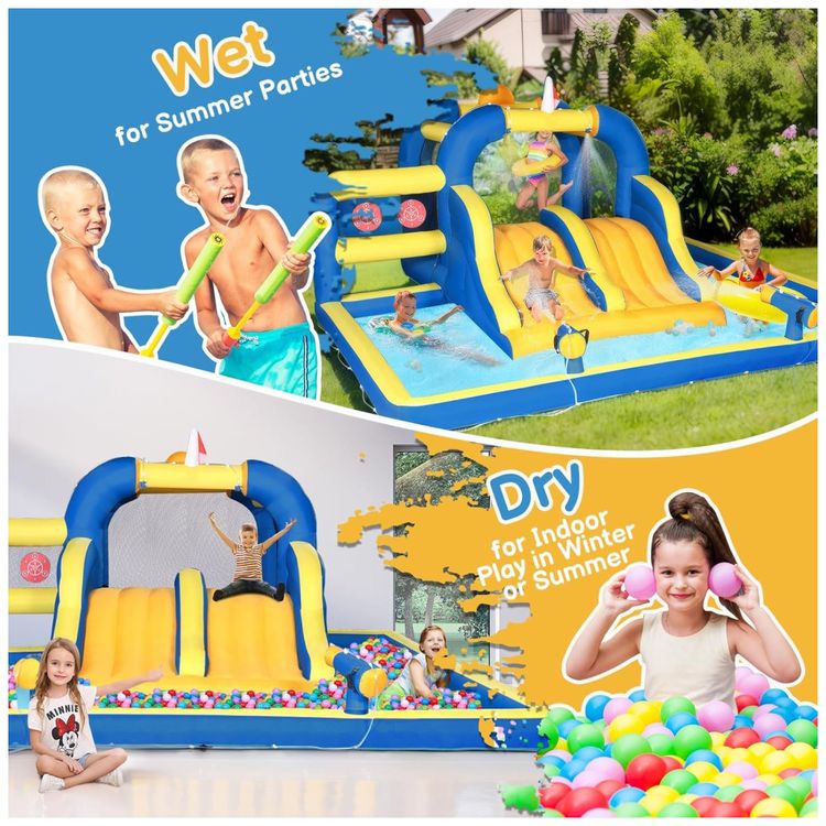 Parque-Aquatico-Inflavel-Ktaxon-com-Toboga-Duplo-Piscina-Imagem-4