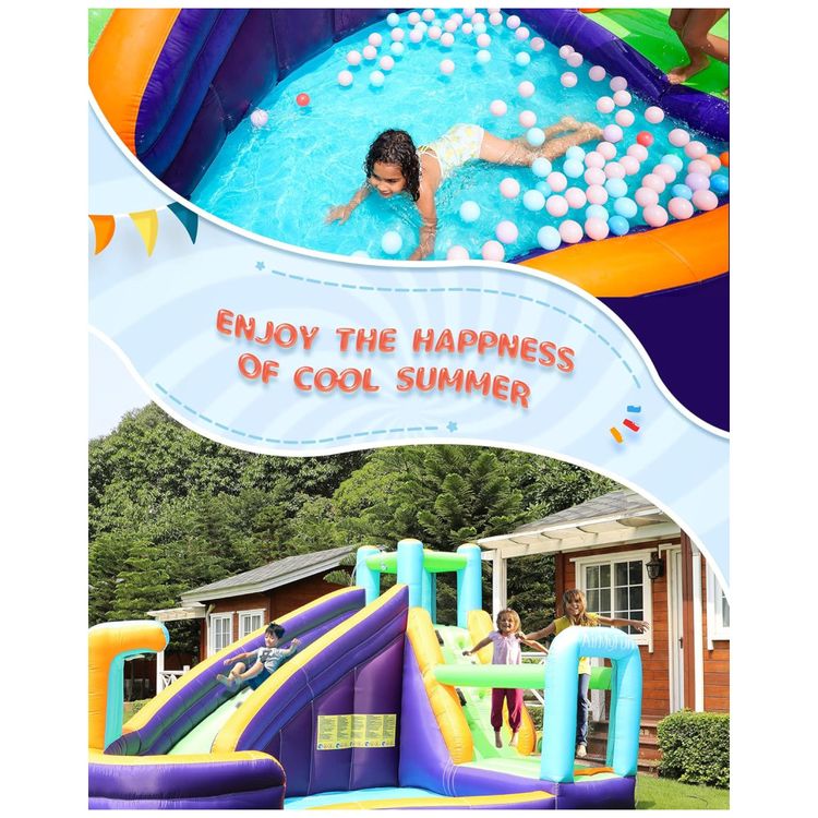 Toboga-Inflavel-AirMyFun-Piscina-de-Splash-com-Soprador-de-Imagem-5
