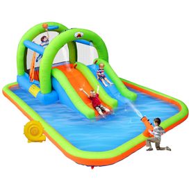 Parque-Aquatico-Inflavel-com-Toboga-Duplo-Canhao-de-Agua-e-Imagem-0