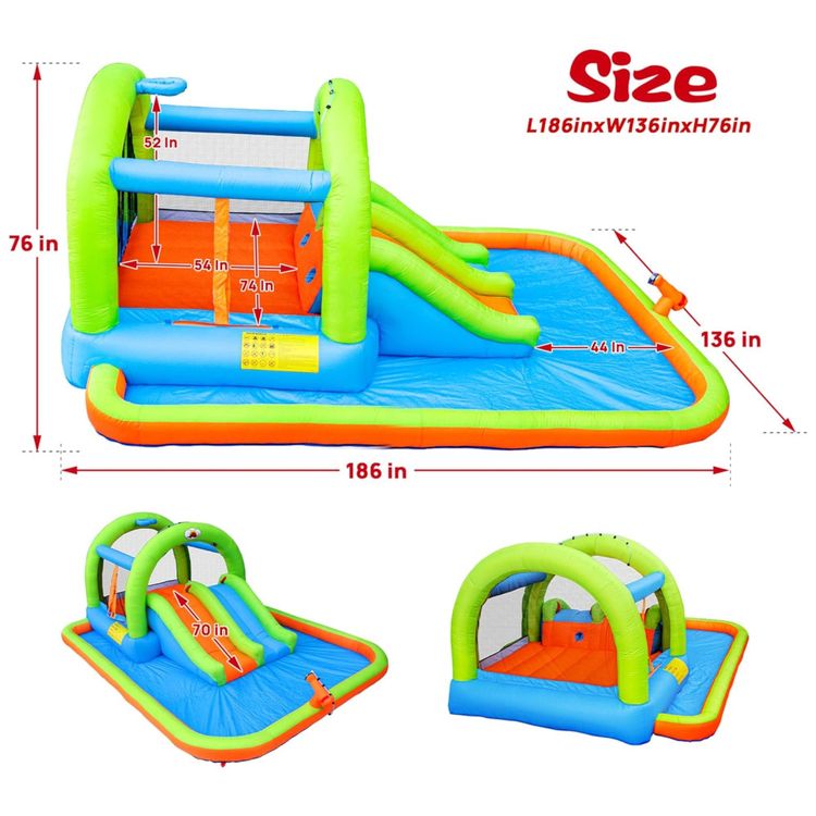 Parque-Aquatico-Inflavel-com-Toboga-Duplo-Canhao-de-Agua-e-Imagem-5
