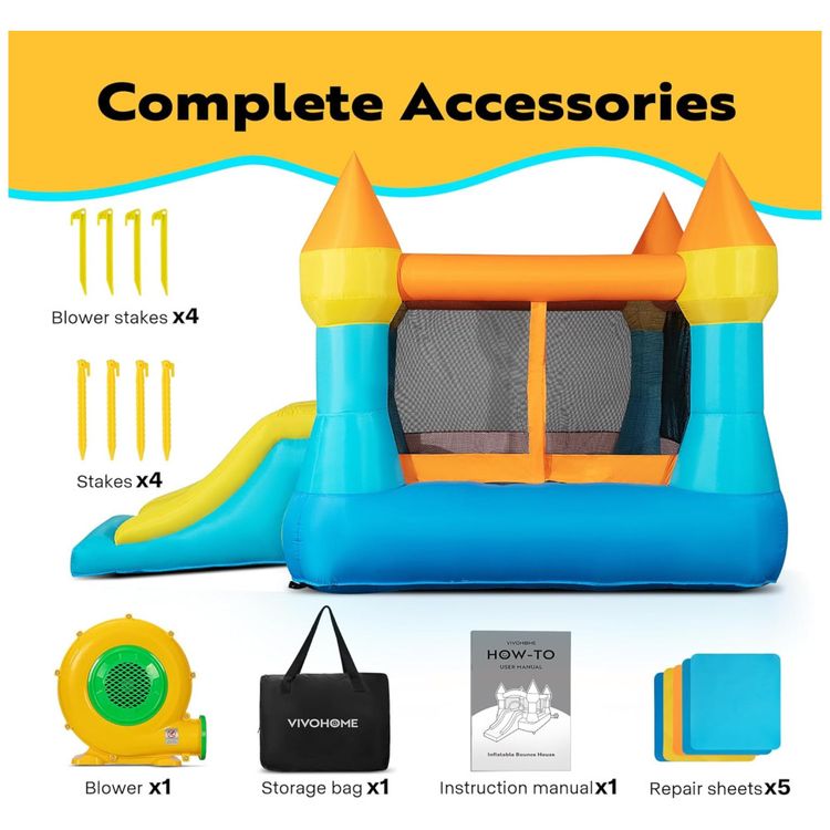 VIVOHOME-Parque-Aquatico-Inflavel-com-Escorregador-para-Imagem-5