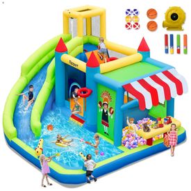 Casa-de-Pulos-Inflavel-FBSPORT-com-Escorregador-Aquatico-Imagem-0