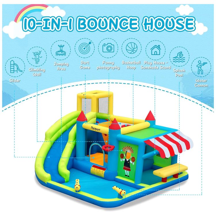 Casa-de-Pulos-Inflavel-FBSPORT-com-Escorregador-Aquatico-Imagem-1