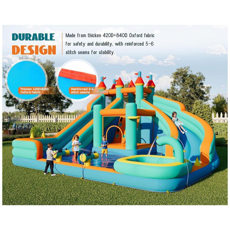 Parque-Aquatico-Inflavel-Albott-com-Toboga-Duplo-e-Piscina-Imagem-2