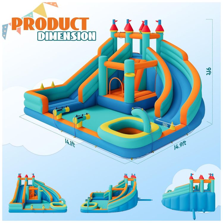 Parque-Aquatico-Inflavel-Albott-com-Toboga-Duplo-e-Piscina-Imagem-6