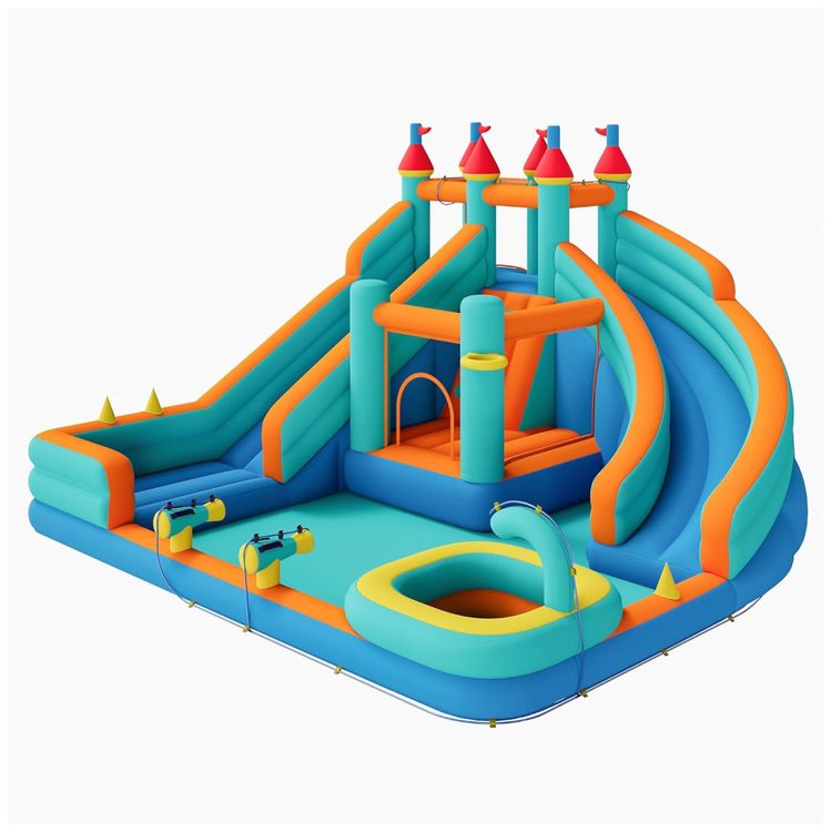 Parque-Aquatico-Inflavel-Albott-com-Toboga-Duplo-e-Piscina-Imagem-7