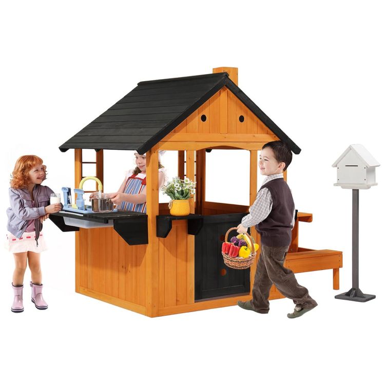 Casa-de-Madeira-Infantil-JOYMOR-para-Area-Externa-com-Pia-Imagem-0
