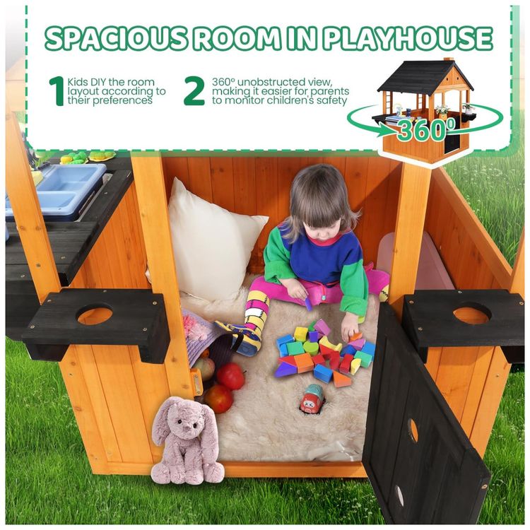 Casa-de-Madeira-Infantil-JOYMOR-para-Area-Externa-com-Pia-Imagem-4