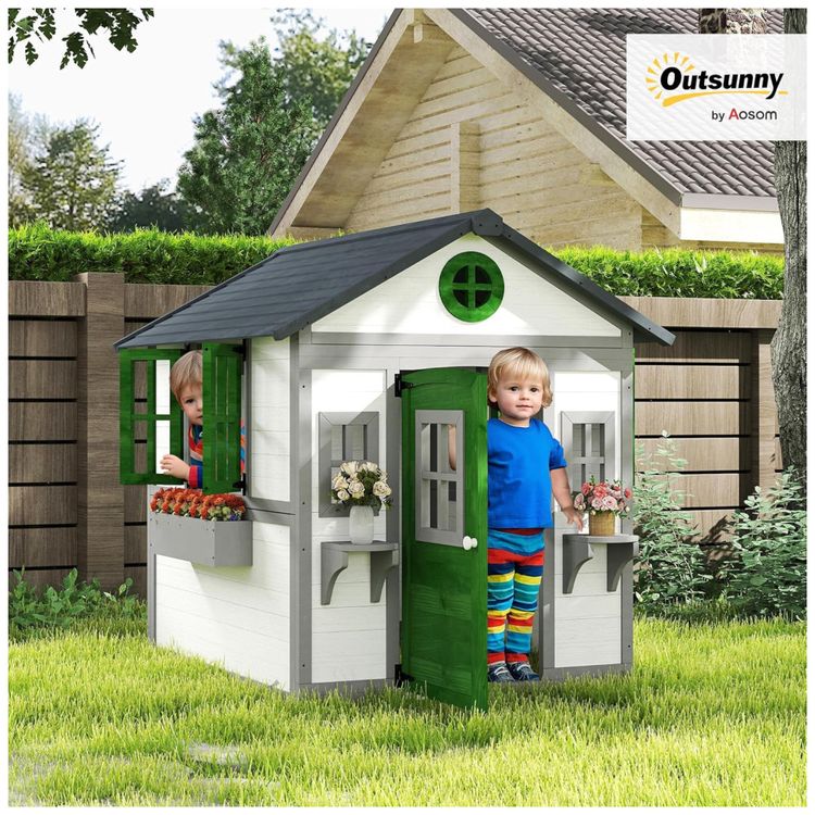 Casa-de-Bonecas-Infantil-Outsunny-Casinha-de-Madeira-c--Imagem-1