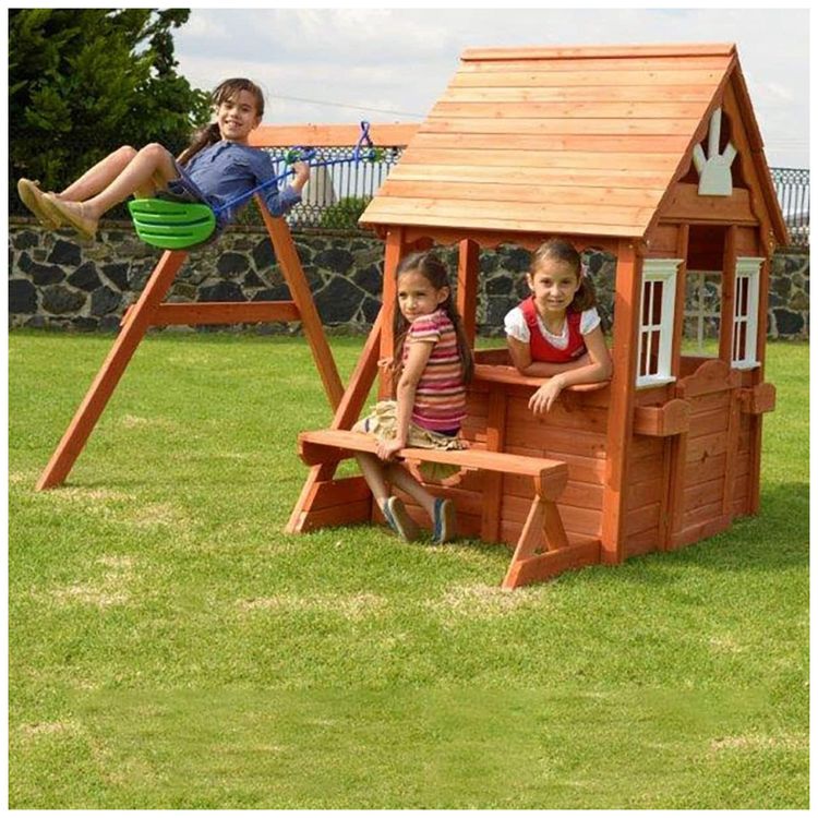 Casa-de-Brincar-de-Madeira-Sportspower-Swing-n-Play-para-Imagem-1