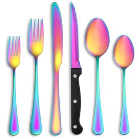 Kit-de-Talheres-Multicoloridos-com-24-Pecas-e-Facas-de-Imagem-0