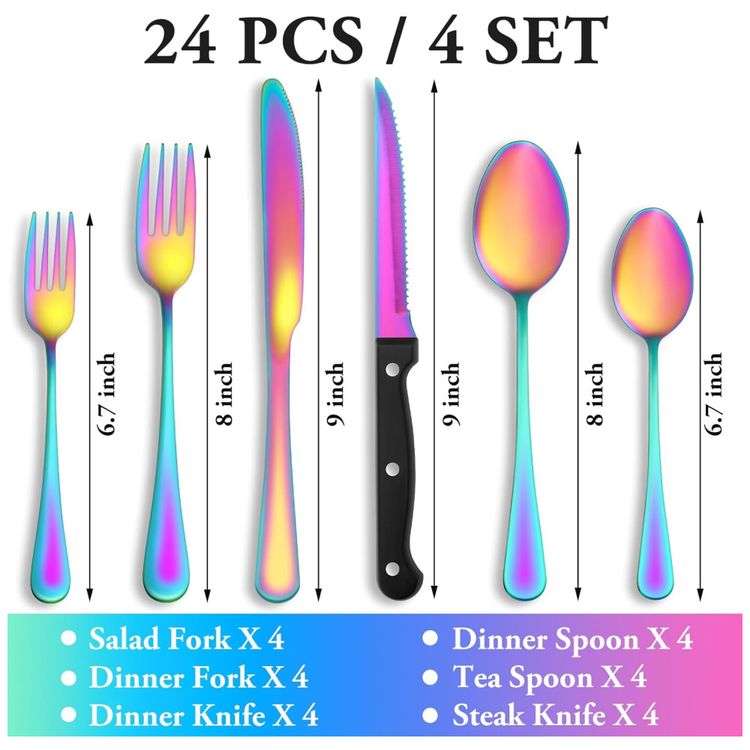Kit-de-Talheres-Multicoloridos-com-24-Pecas-e-Facas-de-Imagem-1