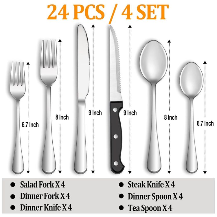 Kit-de-Talheres-de-24-Pecas-com-Facas-para-Churrasco-para-4-Imagem-1