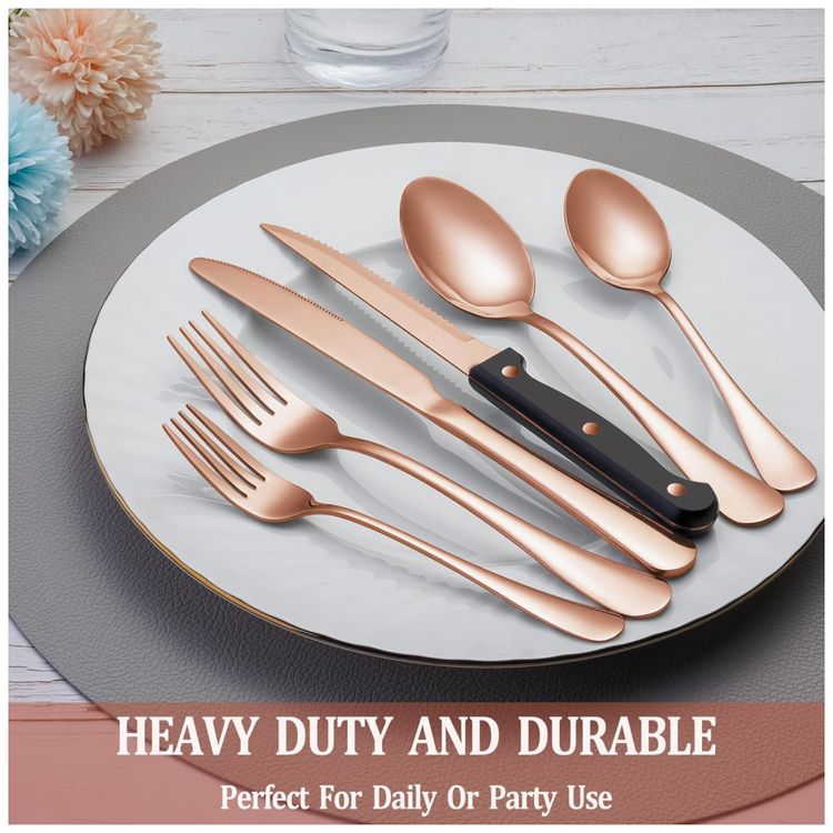 Kit-de-Talheres-Rose-Gold-com-24-Pecas-com-Facas-de-Jantar-Imagem-6
