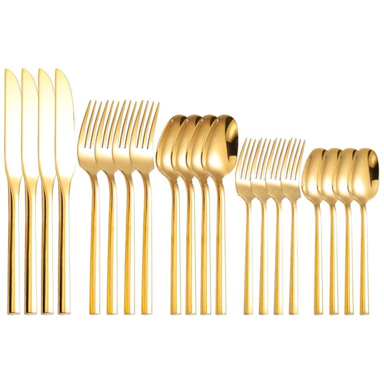 Conjunto-de-Talheres-de-Aco-Inoxidavel-Dourado-com-Cabo-Imagem-1