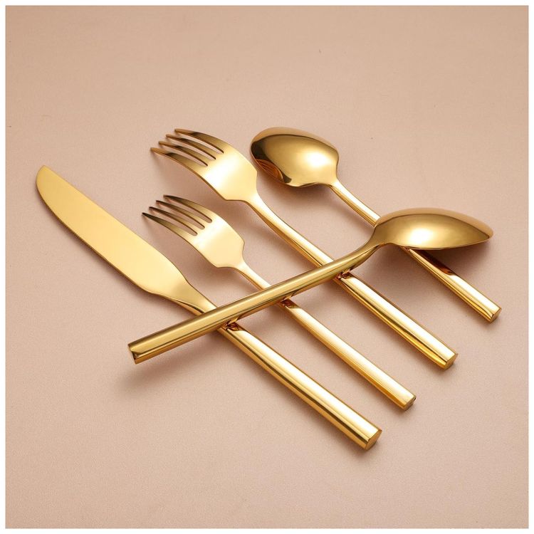 Conjunto-de-Talheres-de-Aco-Inoxidavel-Dourado-com-Cabo-Imagem-2
