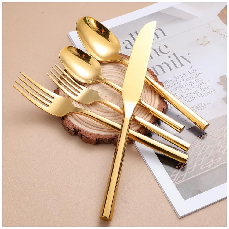 Conjunto-de-Talheres-de-Aco-Inoxidavel-Dourado-com-Cabo-Imagem-3