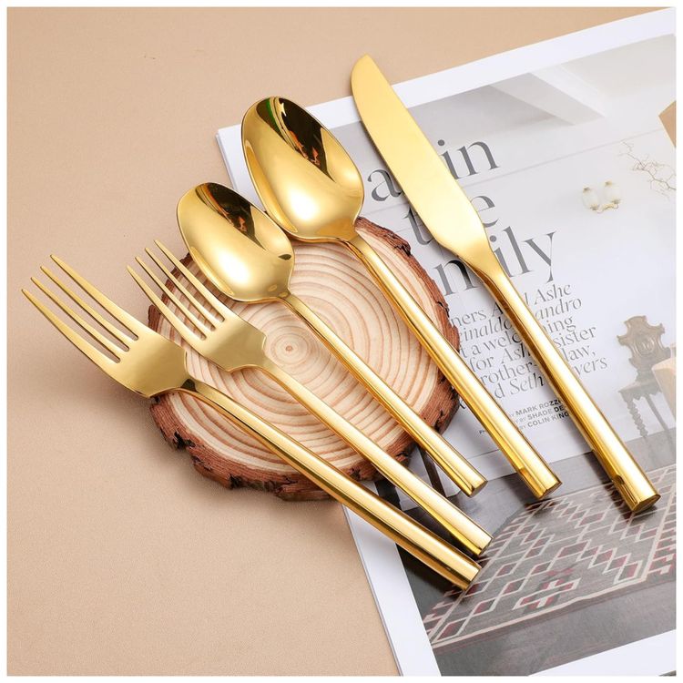Conjunto-de-Talheres-de-Aco-Inoxidavel-Dourado-com-Cabo-Imagem-5