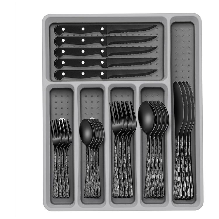 Kit-de-Talheres-Preto-de-49-Pecas-em-Aco-Inox-Organizador-Imagem-0