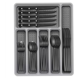 Kit-de-Talheres-Preto-de-49-Pecas-com-Organizador-EWFEN-em-Imagem-0