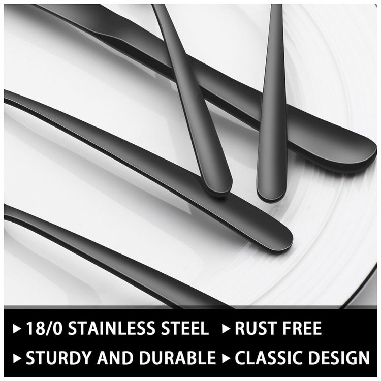 Kit-de-Talheres-Preto-de-49-Pecas-com-Organizador-EWFEN-em-Imagem-2