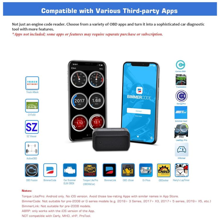 Scanner-OBD-II-Bluetooth-Veepeak-OBDCheck-BLE-para-Imagem-1