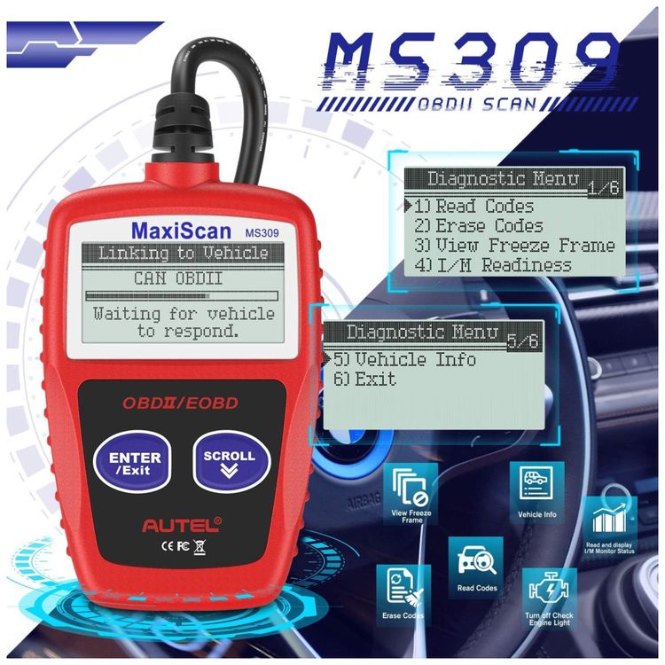 Autel-OBD2-Scanner-MS309--Leitor-de-Codigos-de-Falha-para-Imagem-2