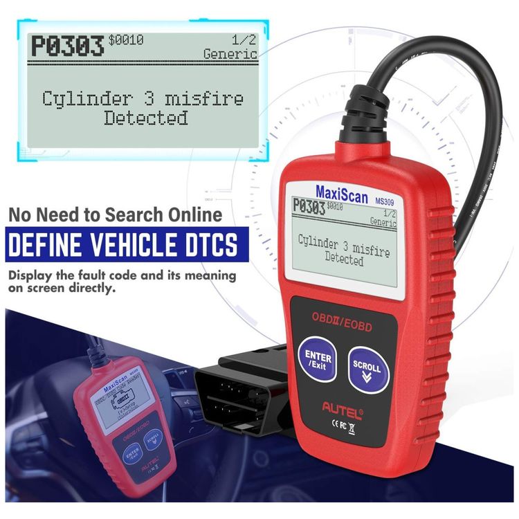Autel-OBD2-Scanner-MS309--Leitor-de-Codigos-de-Falha-para-Imagem-4