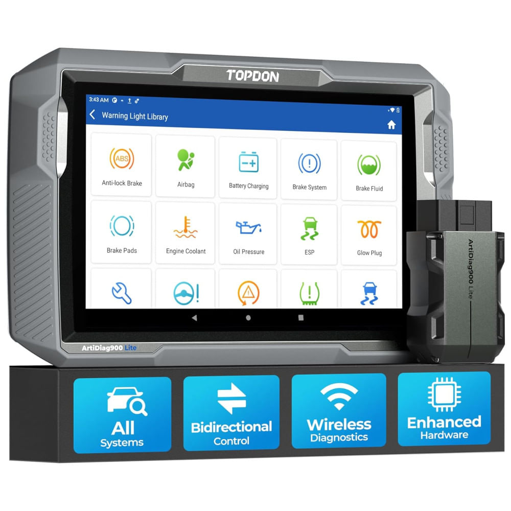 TOPDON ArtiDiag900 Lite: Scanner Automotivo com Teste Bidirecional, Diagnóstico Wireless OBD2 para Todos os Veículos