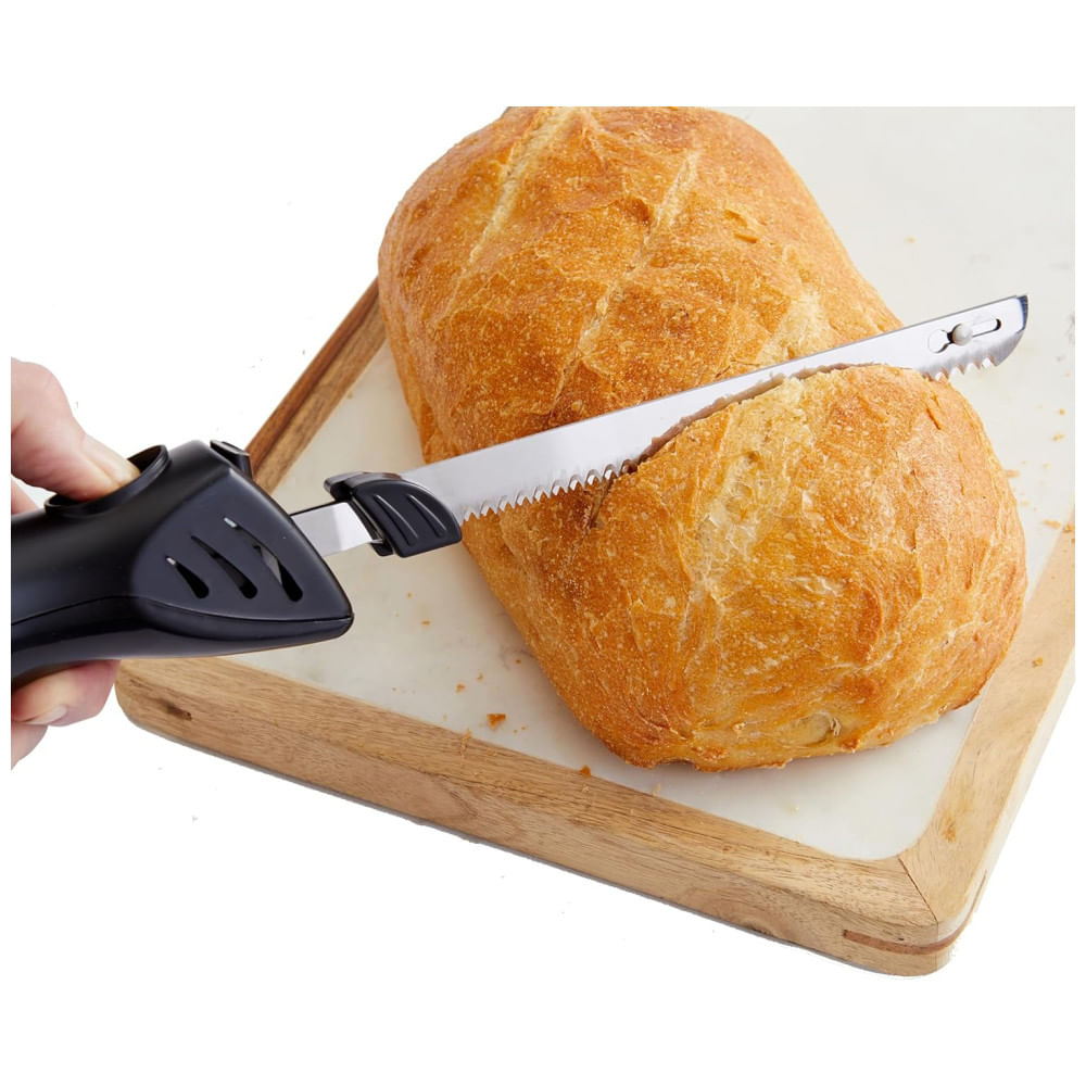 Facas Elétricas Profissionais de Alta Qualidade da ELITRA HOME - Para Cortar Carnes, Pães, Peru e Muito Mais! Lâmina de Aço Inoxidável Serrilhada,