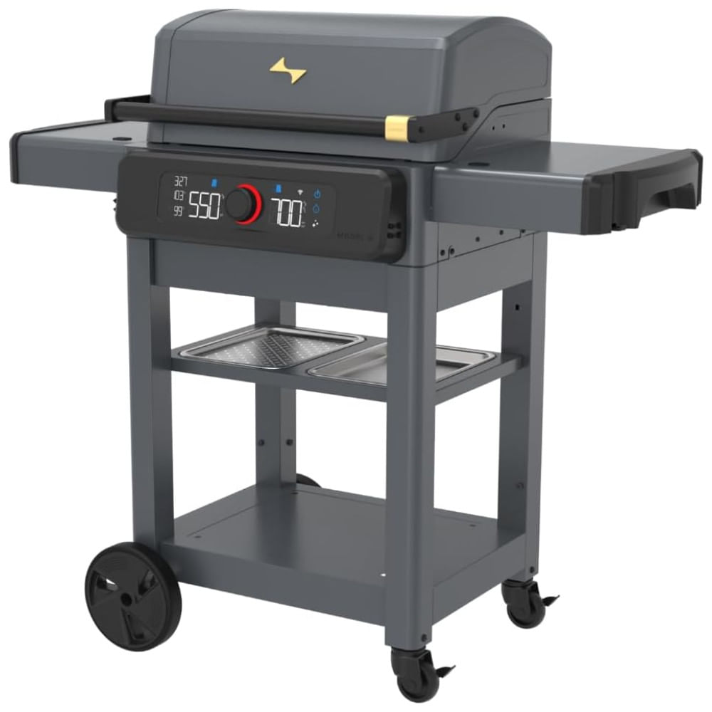 Churrasqueira Elétrica Inteligente Current Model G Dual Zone Grill, com Faixa de 93ºC a 371ºC para Grelhar e Assar, Controle Digital, Duas Zonas de Ca