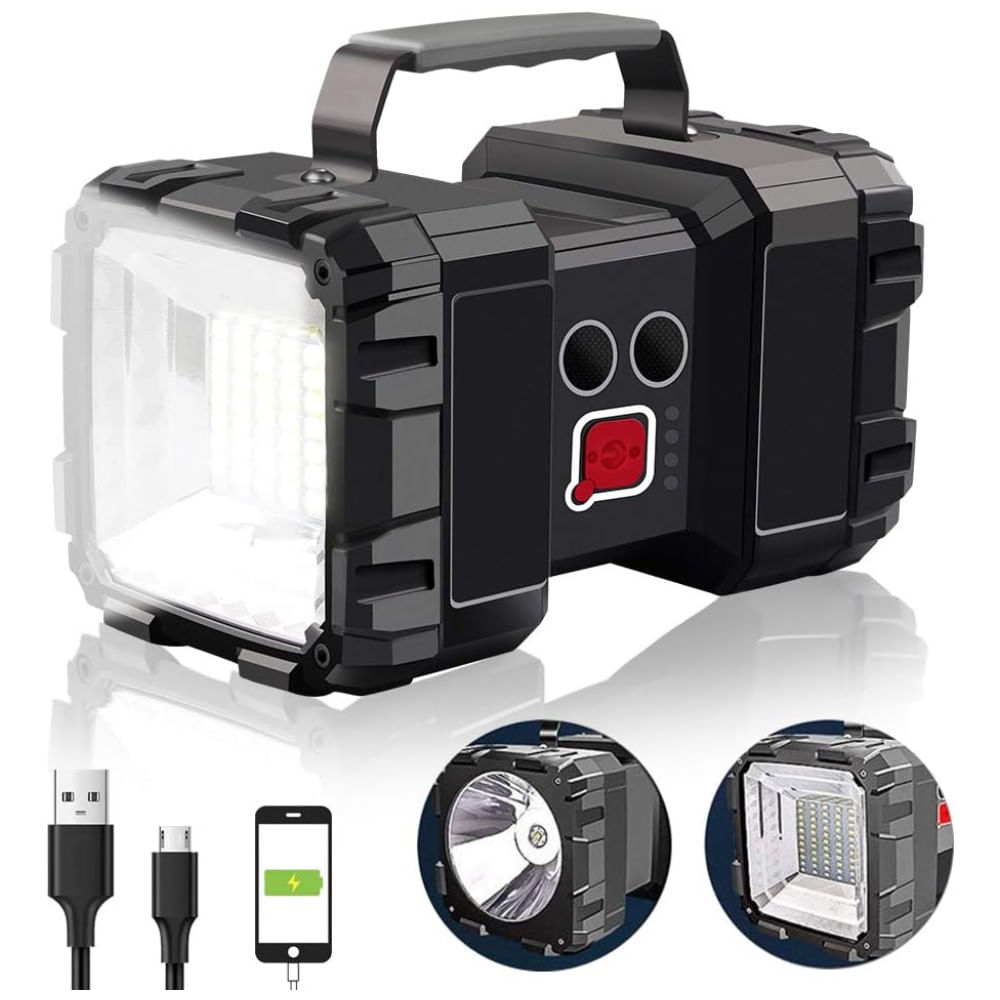 Lanterna Recarregável AlpsWolf, Lanterna de Destaque LED 15000mAh 4000LM 20h de Standby Ultra Longo, à Prova Dágua, com Saída USB como Power Bank par