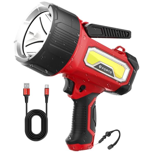 Lanterna-de-Mao-Recarregavel-FORTO-com-2000-Lumens-Suporte-Imagem-0