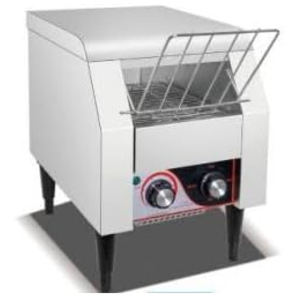 Torradeira de Esteira Industrial Garvee 450 Fatias/h Inoxidável com 3 Padrões de Assamento e 7 Velocidades para Restaurante e Padaria