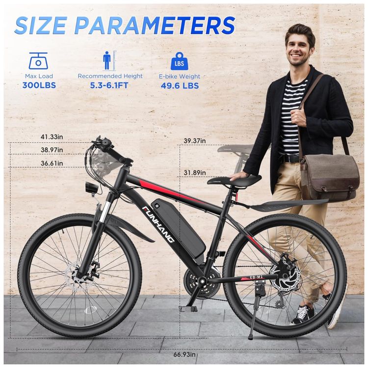 Bicicleta-Eletrica-para-Adultos-Funhang-26-Polegadas-Imagem-5