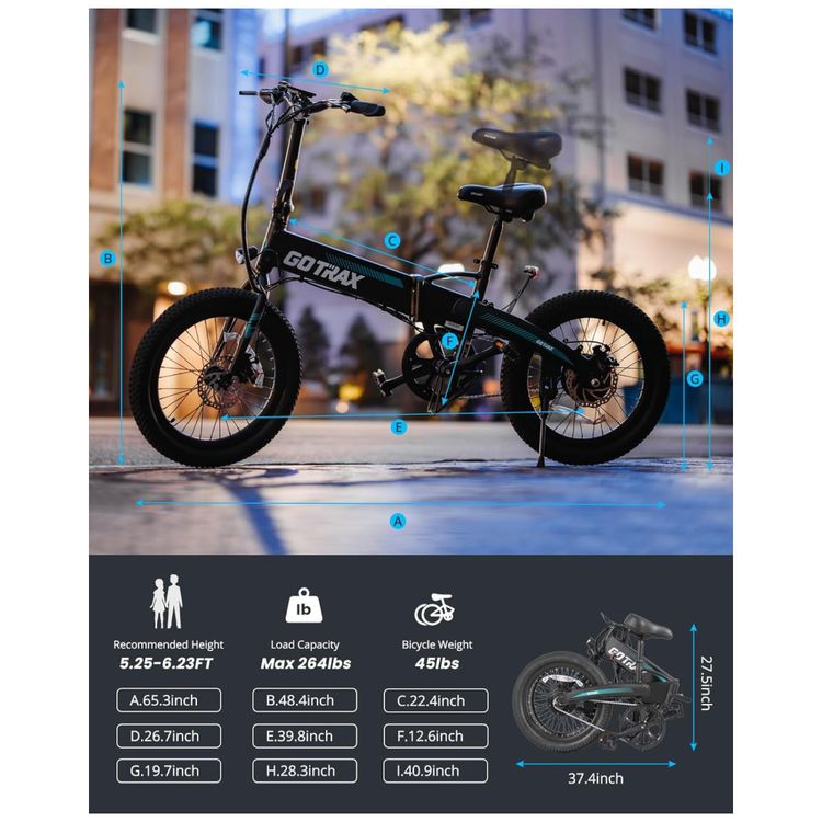 Bicicleta-Eletrica-Dobravel-Gotrax-20--com-40-Milhas-de-Imagem-8