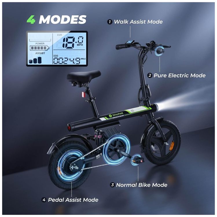 Bicicleta-Eletrica-isinwheel-para-Adultos-com-Cesto-Motor-Imagem-4