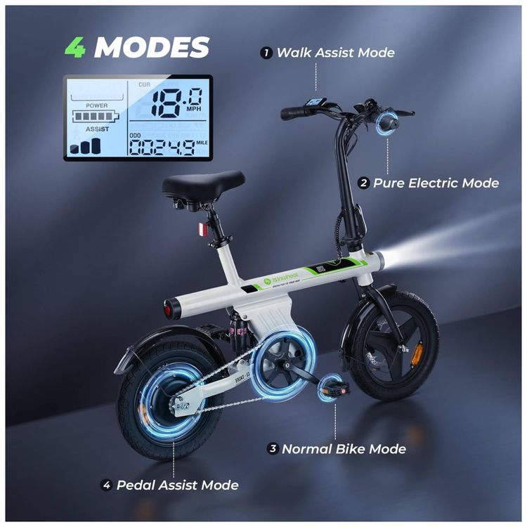Bicicleta-Eletrica-isinwheel-para-Adultos-com-Cesto-Motor-Imagem-4