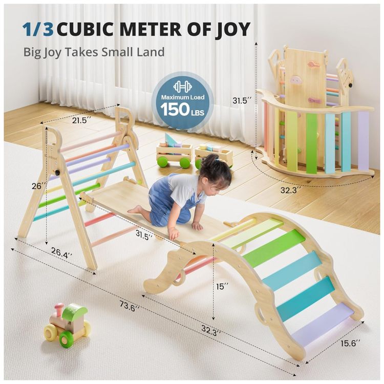 Conjunto-BlueWood-Pikler-Triangle--Brinquedo-de-Escalada-de-Imagem-1