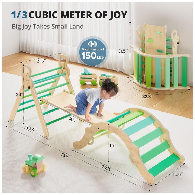 Conjunto-BlueWood-Pikler-Triangle--Brinquedo-de-Escalada-de-Imagem-1