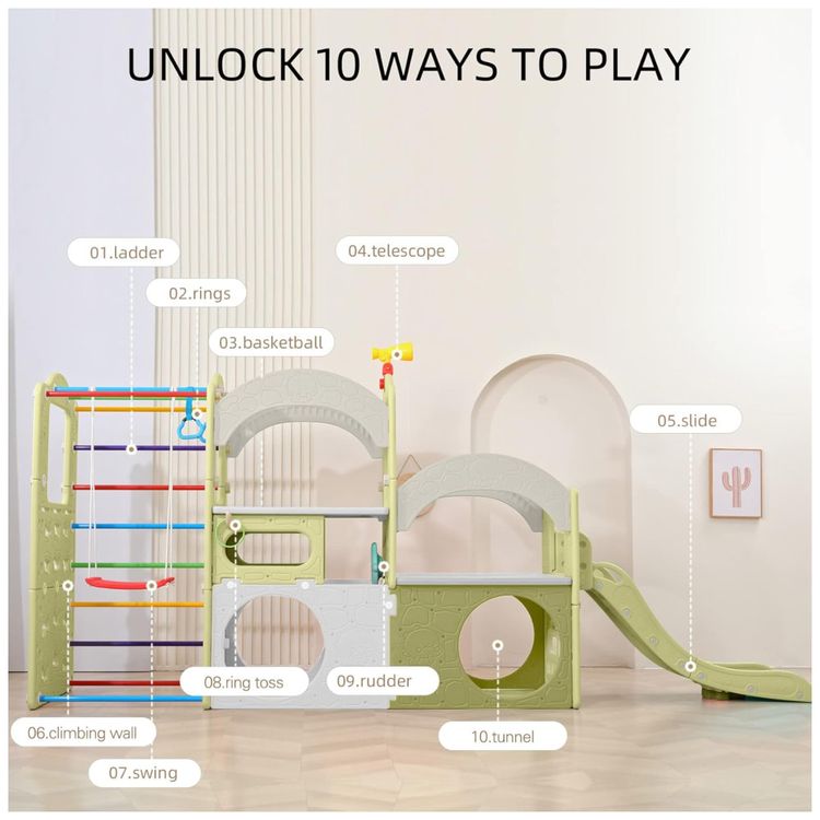 UNICOO-Playground-Indoor-10-em-1-Toboga-Parede-de-Imagem-6