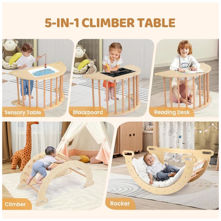 Escalada-5-em-1-JOYMOR-Triangulo-Pikler-com-Arco-Balanco-e-Imagem-2