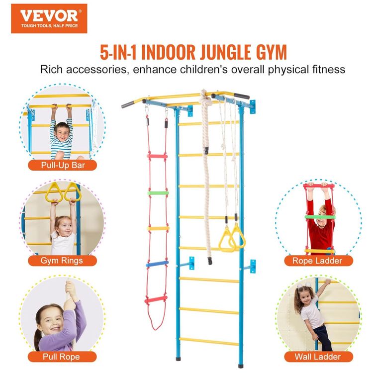 VEVOR-Indoor-Jungle-Gym-para-Criancas-Conjunto-de-Escalada-Imagem-1