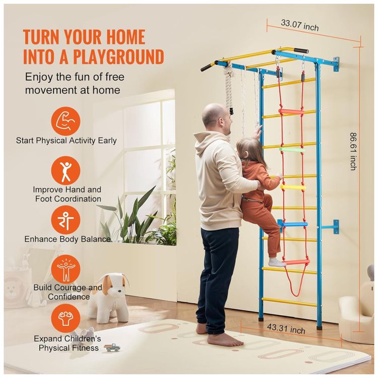 VEVOR-Indoor-Jungle-Gym-para-Criancas-Conjunto-de-Escalada-Imagem-2