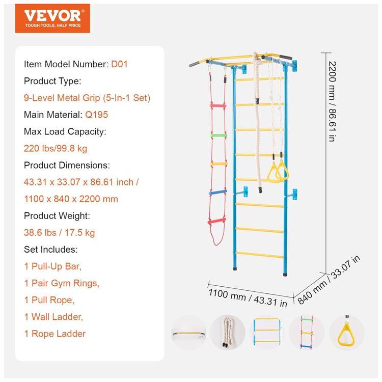 VEVOR-Indoor-Jungle-Gym-para-Criancas-Conjunto-de-Escalada-Imagem-6