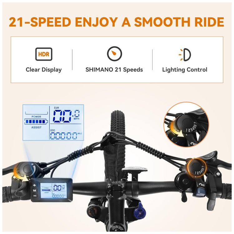 Bicicleta-Eletrica-Apex-para-Adultos-Aro-26-1000W-de-Imagem-4